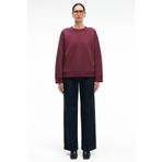 GRIMELANGE ESME Kadın Oversize Yuvarlak Yakalı Kol Ucu Ve Etek Ucu Manşetli Bordo Sweatshirt