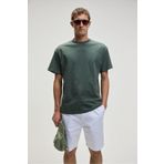 Grimelange Feon Erkek Oversize Geniş Kesim%100 Organik Pamuk Kalın Dokulu Yuvarlak Yaka Koyu Yeşil T-Shirt, S