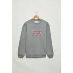 GRIMELANGE FINK Erkek Pamuklu Yuvarlak Yaka Açık Gri Sweatshirt