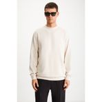 GRIMELANGE GUILHERME Erkek %100 Pamuk Örme 3 İplik İçi Şardonlu Sıcak Tutan Regular Vanilya Sweatshirt