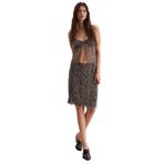Grimelange Inert Kadın Leopar Desenli Slim Fit Astarlı Leopar Desenli Etek, M