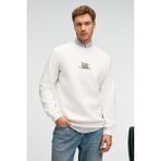 Grimelange IRVING Erkek Yuvarlak Yaka Göğsü Ve Önü Regular Fit Ekru Sweatshirt