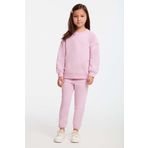 Grimelange Jabor Kız Çocuk Nakışlı Bisiklet Yaka Comfort Pembe Eşofman Takımı Pembe 11-12 Yaş