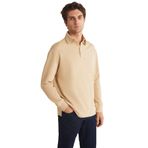 Grimelange John Erkek Polo Sweat Gömlek Yakalı Arkası Uzun Yırtmaçlı Diagonel Kumaşlı Bej Sweatshirt
