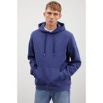 GRIMELANGE Jorge Erkek Yumuşacık Kapüşonlu Organik Pamuk Kanguru Cepli Regular Lacivert Sweatshirt