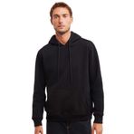Grimelange Jorge Erkek Yumuşacık Kapüşonlu Organik Pamuk Kanguru Cepli Regular Siyah Sweatshirt, M