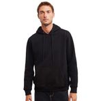 Grimelange Jorge Erkek Yumuşacık Kapüşonlu Organik Pamuk Kanguru Cepli Regular Siyah Sweatshirt, S