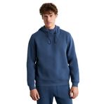 Grimelange Jorna Erkek 3 İplik İçi Şardonlu Yumuşacık Çıt Çıt Yakalı Regular Kapüşonlu İndigo Sweatshirt, L