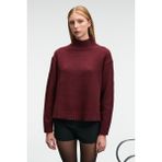 Grimelange JOYITA Kadın Balıkçı Yaka Oversize Triko Bordo Kazak - L - XL