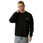 Grimelange Lazyness Erkek Yuvarlak Yaka 3 İplik Siyah Sweatshirt, L