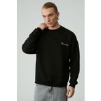 GRIMELANGE LAZYNESS Erkek Yuvarlak Yaka 3 İplik Siyah Sweatshirt