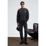 GRIMELANGE LEIF Erkek Kolları Biyeli Önü Baskılı Yuvarlak Yaka Oversize Antrasit Sweatshirt