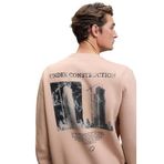 GRIMELANGE LUCIAN Erkek Göğsü Ve Sırtı Baskılı Yuvarlak Yaka Regular Fit Sweatshirt Vizon