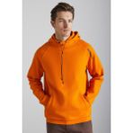 Grimelange Malagos Erkek İçi Polarlı Yumuşacık 3 İplik İçi Şardonlu Regular Kapüşonlu Turuncu Sweatshirt, XL
