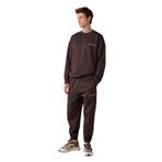 Grimelange Marshall Erkek Pamuklu İçi Polarlı Nakışlı Relaxed Eşofman Takımı, Kahverengi, 2XL