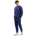 Grimelange Marshall Erkek Pamuklu İçi Polarlı Nakışlı Relaxed Eşofman Takımı, Lacivert, 2XL