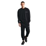 Grimelange Marshall Erkek Pamuklu İçi Polarlı Nakışlı Relaxed Eşofman Takımı, Siyah, 2XL