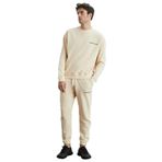 Grimelange Marshall Erkek Pamuklu İçi Polarlı Nakışlı Relaxed Eşofman Takımı, Vanilya, 2XL