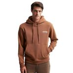 Grimelange Martel Erkek Regular Fit Yumuşacık Içi Polarlı Kordonlu Kapüşonlu Baskılı Açık Kahverengi Sweatshirt