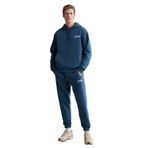 Grimelange Martel Erkek Yumuşacık İçi Polarlı Baskılı Regular Kordonlu Mavi Sweatshirt, M