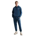 Grimelange Martel Erkek Yumuşacık İçi Polarlı Baskılı Regular Kordonlu Mavi Sweatshirt, XL