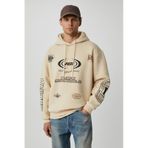 GRIMELANGE Mıles Erkek Kapüşonlu Yumuşacık Oversize Bej Sweatshirt