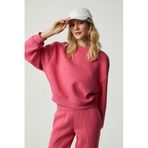 Grimelange Morgana Kadın Bisiklet Yaka Uzun Kollu Pembe Sweatshirt, L