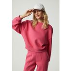 Grimelange Morgana Kadın Bisiklet Yaka Uzun Kollu Pembe Sweatshirt