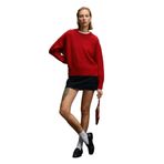Grimelange NANNA Kadın Oversize Fit Yumuşacık Kaşmir Tuşesinde Bisiklet yaka Kalın Triko Kırmızı Kazak - L - XL