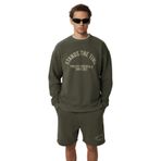 Grimelange NORTON Erkek Yuvarlak Yaka 3 İplik Haki Sweatshirt Haki S