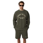 Grimelange Norton Erkek Yuvarlak Yaka 3 İplik Haki Sweatshirt, L