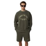 Grimelange Norton Erkek Yuvarlak Yaka 3 İplik Haki Sweatshirt, M