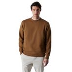 Grimelange OLLIE Erkek Bisiklet Yaka Regular Uzun Kollu Nakış Detaylı Koyu Kahverengi Sweatshirt Koyu Kahverengi L