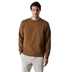 Grimelange Ollie Erkek Bisiklet Yaka Regular Uzun Kollu Nakış Detaylı Koyu Kahverengi Sweatshirt, M