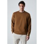 Grimelange OLLIE Erkek Bisiklet Yaka Regular Uzun Kollu Nakış Detaylı Koyu Kahverengi Sweatshirt - XL