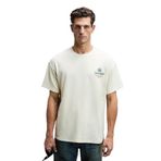 Grimelange ONIRIC Erkek Göğsü Ve Sırtı Baskılı %100 Organik Pamuk Oversize Fit Bisiklet Yaka Krem T-Shirt