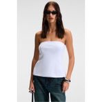 GRIMELANGE ORIANA Kadın Slim Fit Straplez Beyaz Bluz