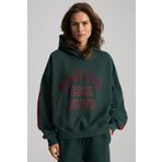 Grimelange Possibility Kadın Nakışlı Baskılı Kapüşonlu Yeşil Sweatshirt, S