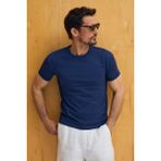 Grimelange Primor Lacivert Yumuşak ve Esnek Kumaşlı Organik Pamuklu Yuvarlak Yakalı Erkek T-Shirt