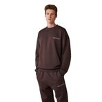 Grimelange Rairok Erkek İçi Polarlı Comfort Oversize Nakışlı Sweatshirt, Kahverengi, S