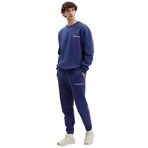 Grimelange Rairok Erkek İçi Polarlı Comfort Oversize Nakışlı Sweatshirt, Lacivert, S
