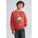 GRIMELANGE REMCO Erkek Çocuk Nakışlı Yuvarlak Yaka Kiremit Rengi Sweatshirt