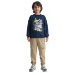 Grimelange REMCO Erkek Çocuk Nakışlı Yuvarlak Yaka Lacivert Sweatshirt Lacivert 7-8 Yaş