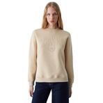 Grimelange Ricenni Kadın Bisiklet Yaka Oversize Taş Rengi Sweatshirt, S
