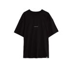 Grimelange River Erkek Nakış İşlemeli Oversize %100 Organik Pamuk Örme T-shirt, Siyah, L