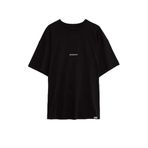 Grimelange River Erkek Nakış İşlemeli Oversize %100 Organik Pamuk Örme T-shirt, Siyah, S