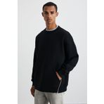 GRIMELANGE SANTIAGOS Erkek Pamuk-Polyester Siyah Sweatshirt