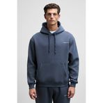 GRIMELANGE SCARN Erkek Pamuklu İçi Polarlı Nakışlı Kapüşonlu Relaxed Koyu Gri Sweatshirt