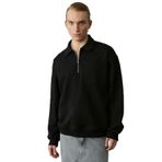 Grimelange Shiftd Erkek Fermuarlı Yaka Uzun Kollu Fermuarlı Siyah Sweatshirt, M