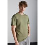 Grimelange Solo Erkek%100 Organik Pamuklu Kalın Dokulu Comfort Fit Bisiklet Yakalı T-shirt, Haki, S